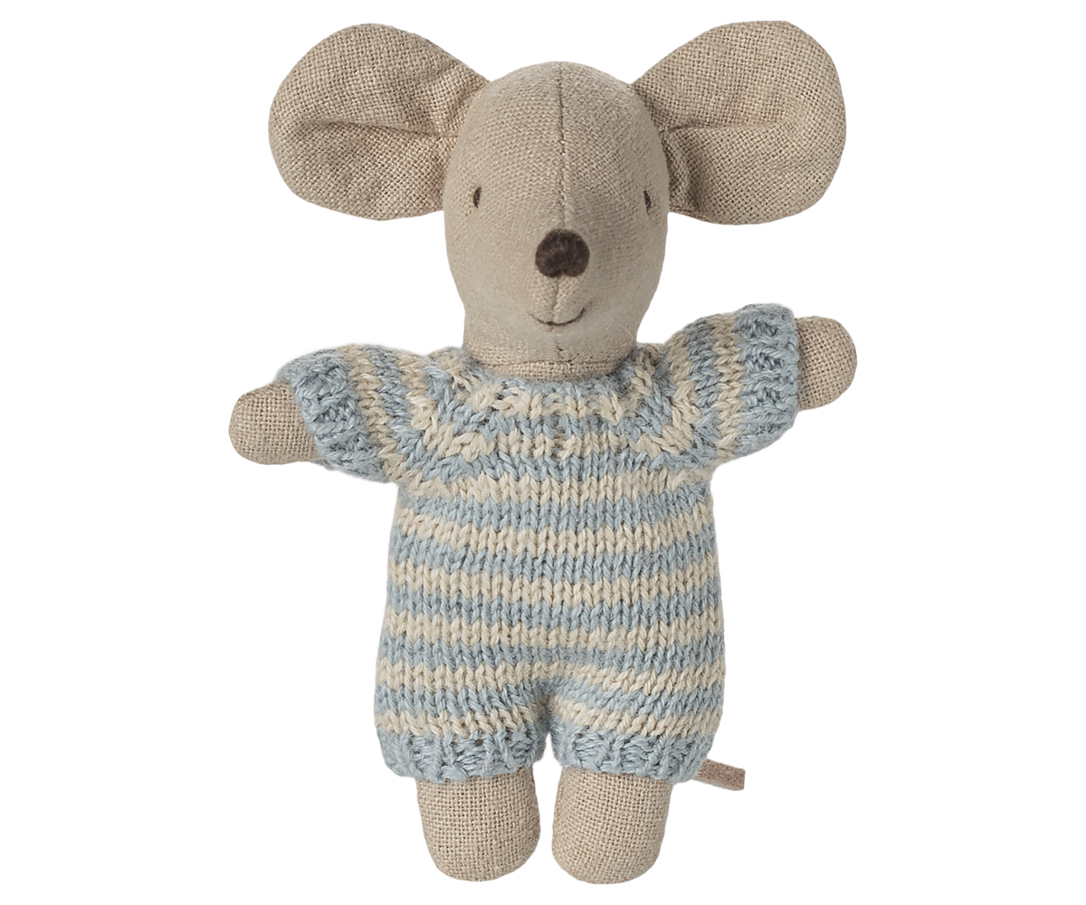 Baby Mouse In Carrycot Blue