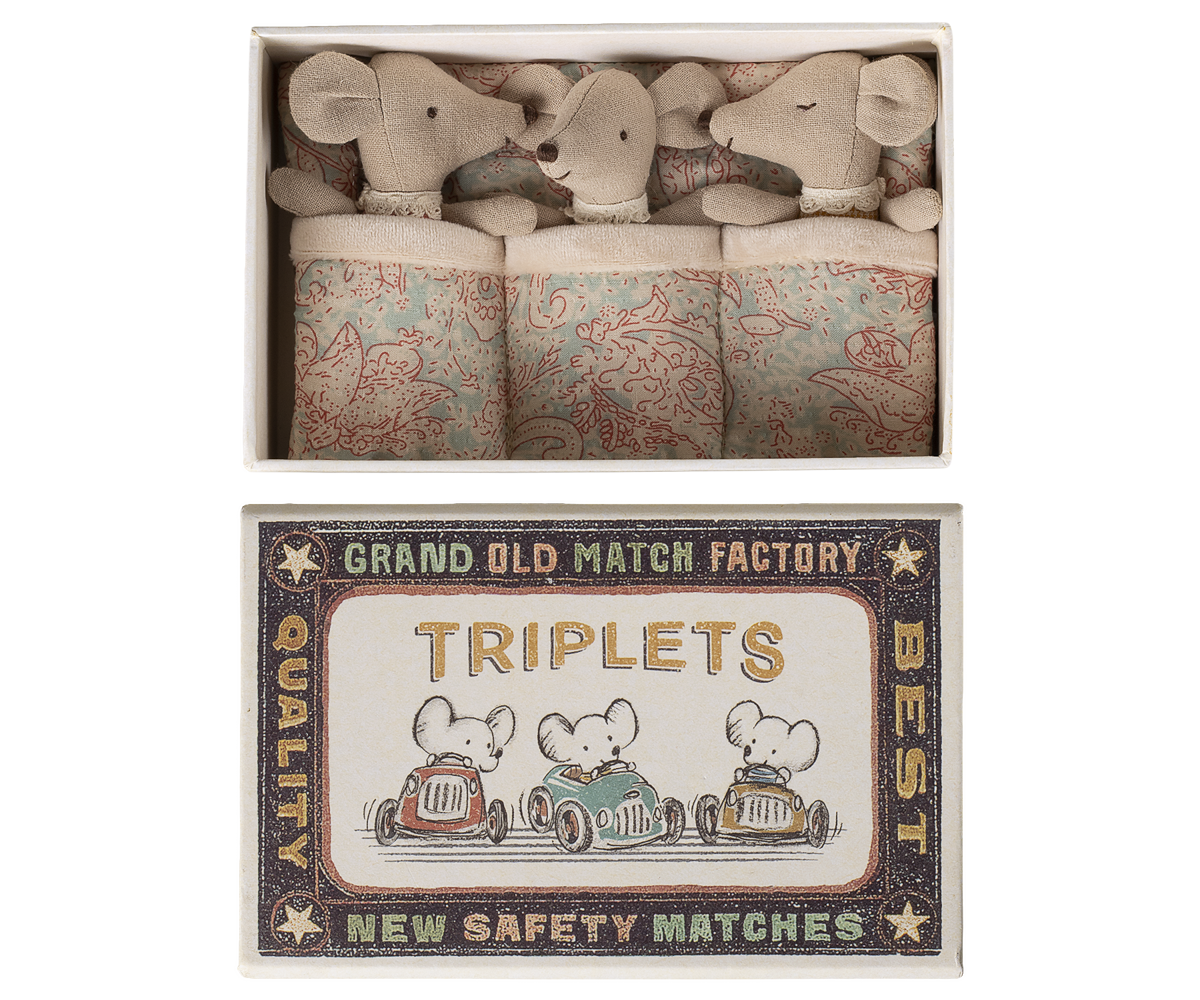 Triplet Mice In Matchbox - Checker