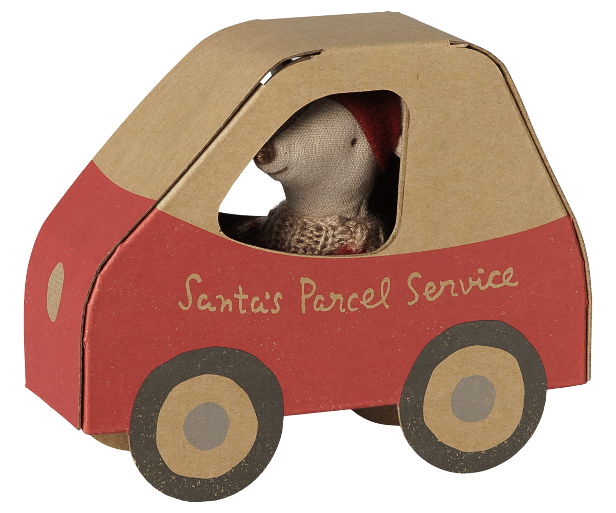 Christmas Mouse Little Sister in Car Box