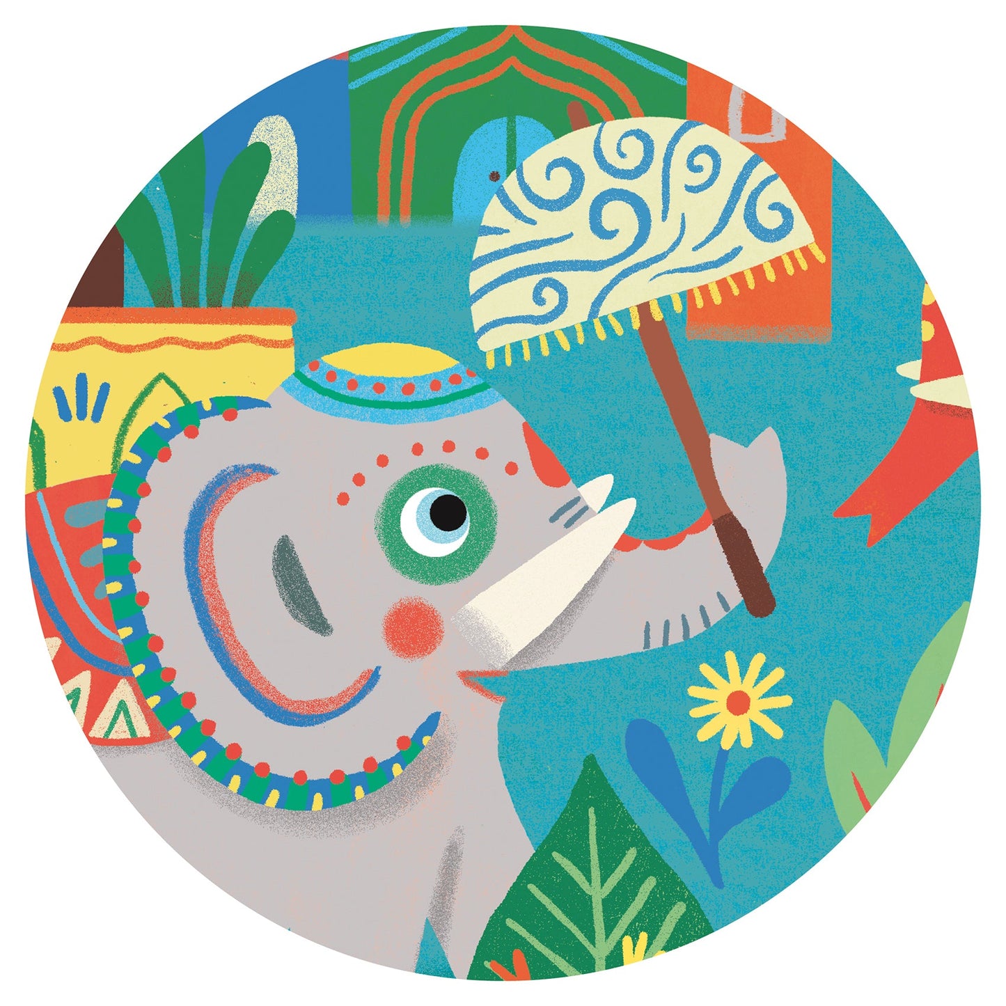 Haathee Asian Elephant 24pc Silhouette Jigsaw Puzzle