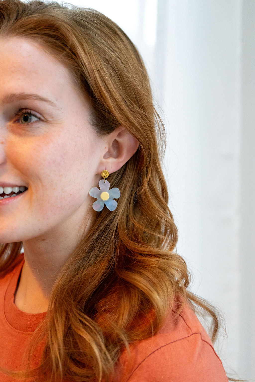 Daisy Earrings - White & Yellow