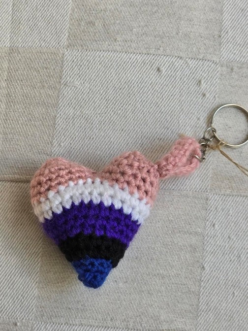 Genderfluid Pride Heart Keychain