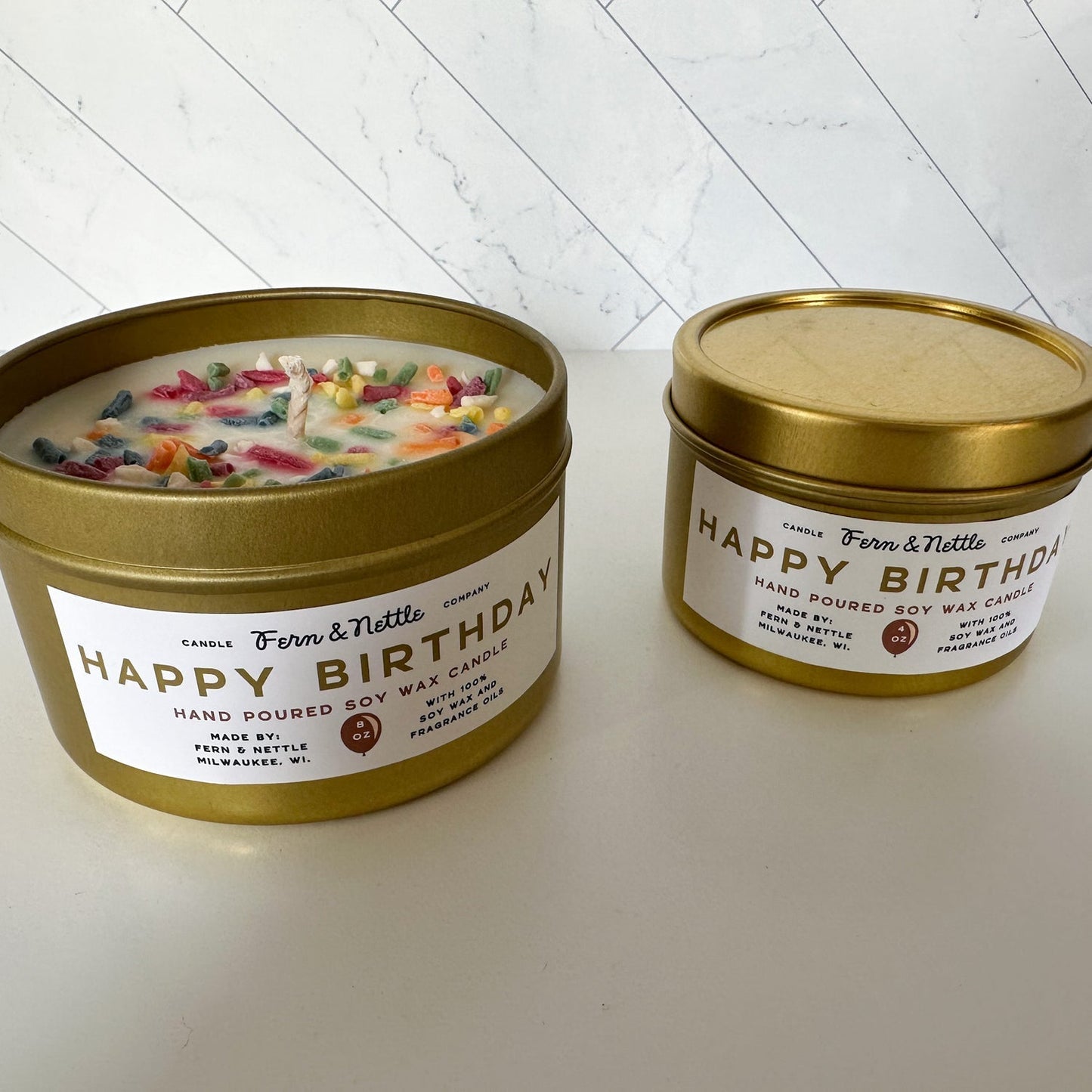 Fern & Nettle Happy Birthday Candle