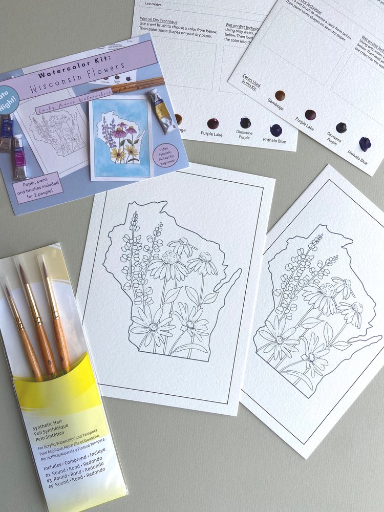 Date Night Watercolor Kit - Wisconsin Flowers