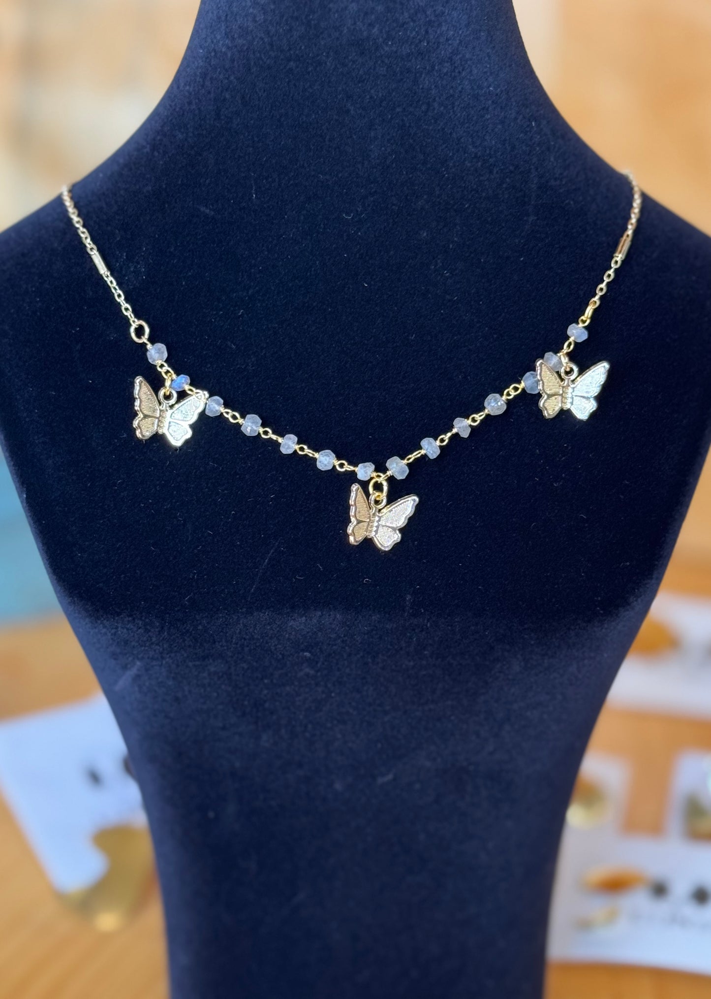 Mila: Tiny Triple Butterfly Necklace