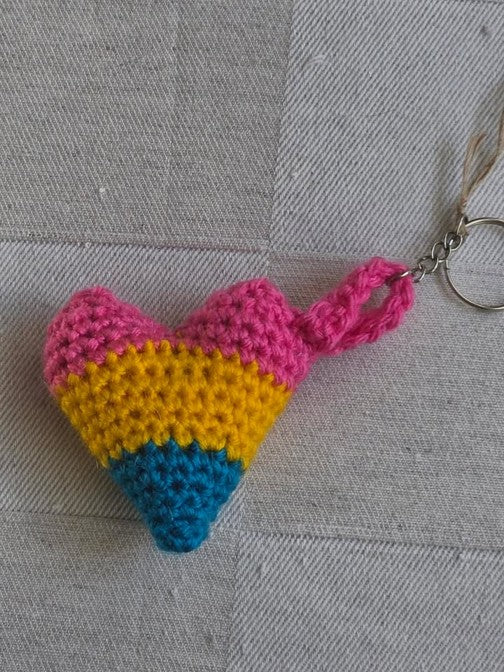 Pansexual Pride Flag Heart Keychain