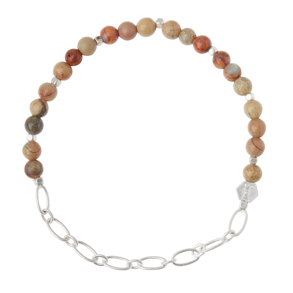 Mini Stone w/Chain Stacking Bracelet