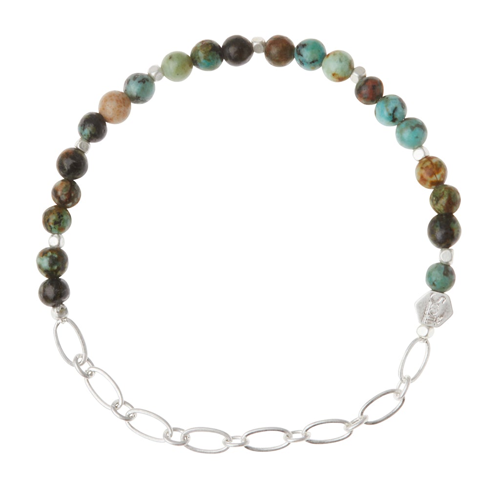 Mini Stone w/Chain Stacking Bracelet