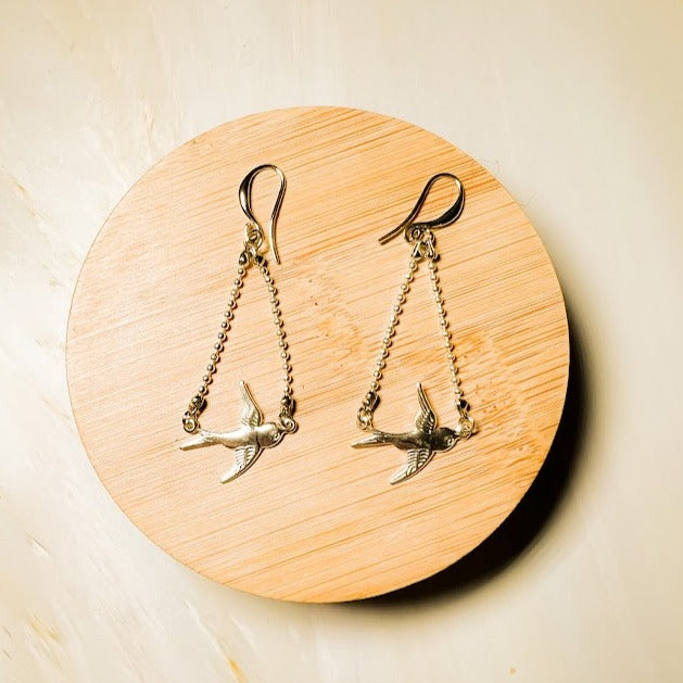 Silver Bird Earrings
