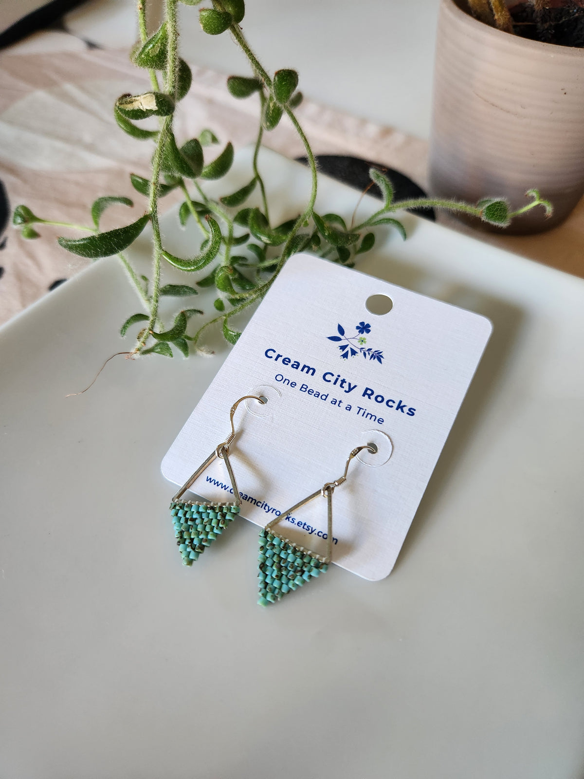 Teal Picasso Earrings