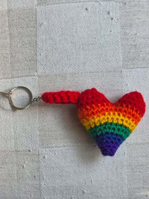 Rainbow Pride Flag Heart Keychain