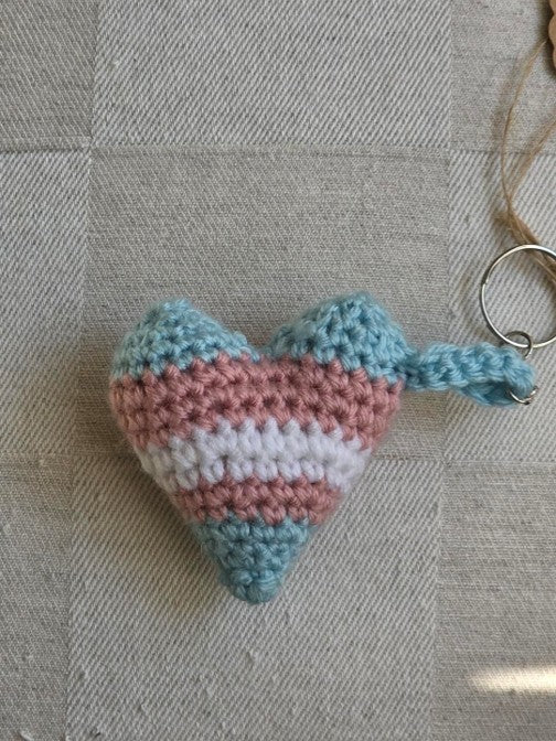 Trans Pride Flag Heart Keychain