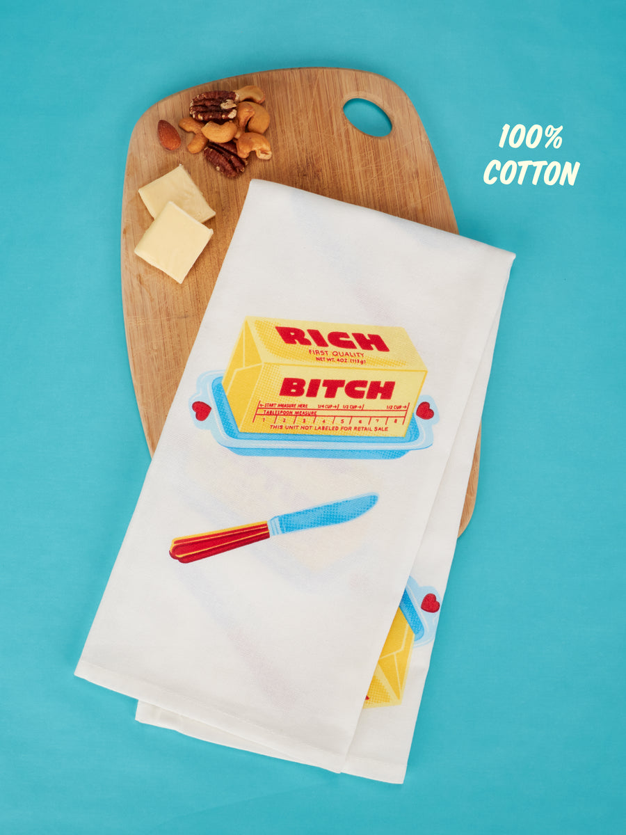 Rich Bitch Printed Dish Towel