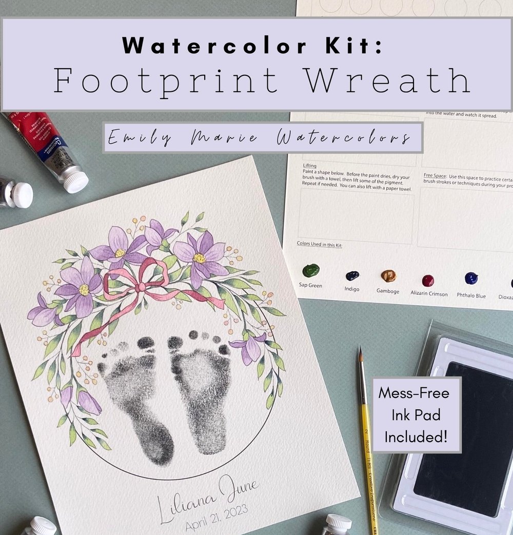 Watercolor Kit - Footprint Wreath