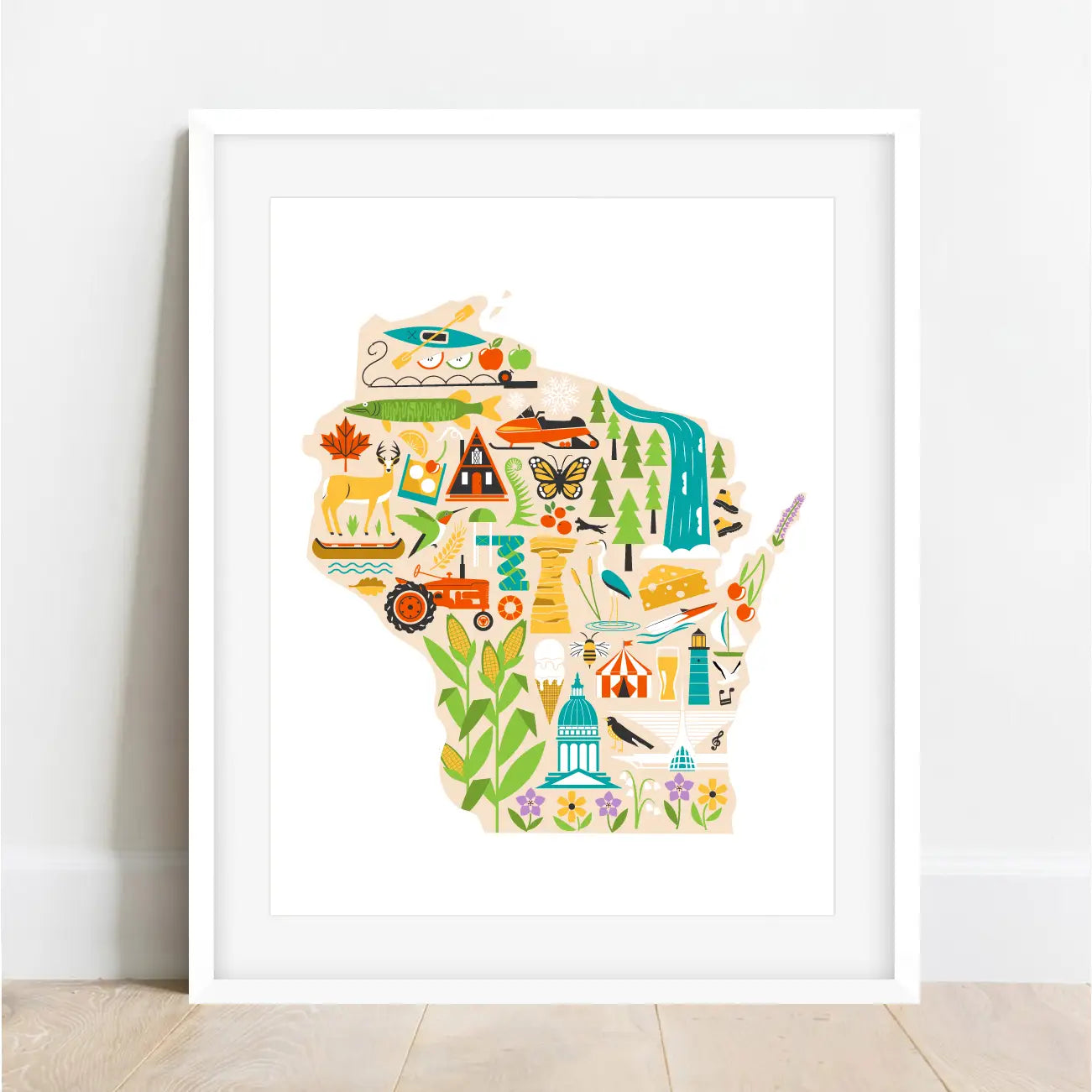 Wisconsin Icons Art Print - 8x10
