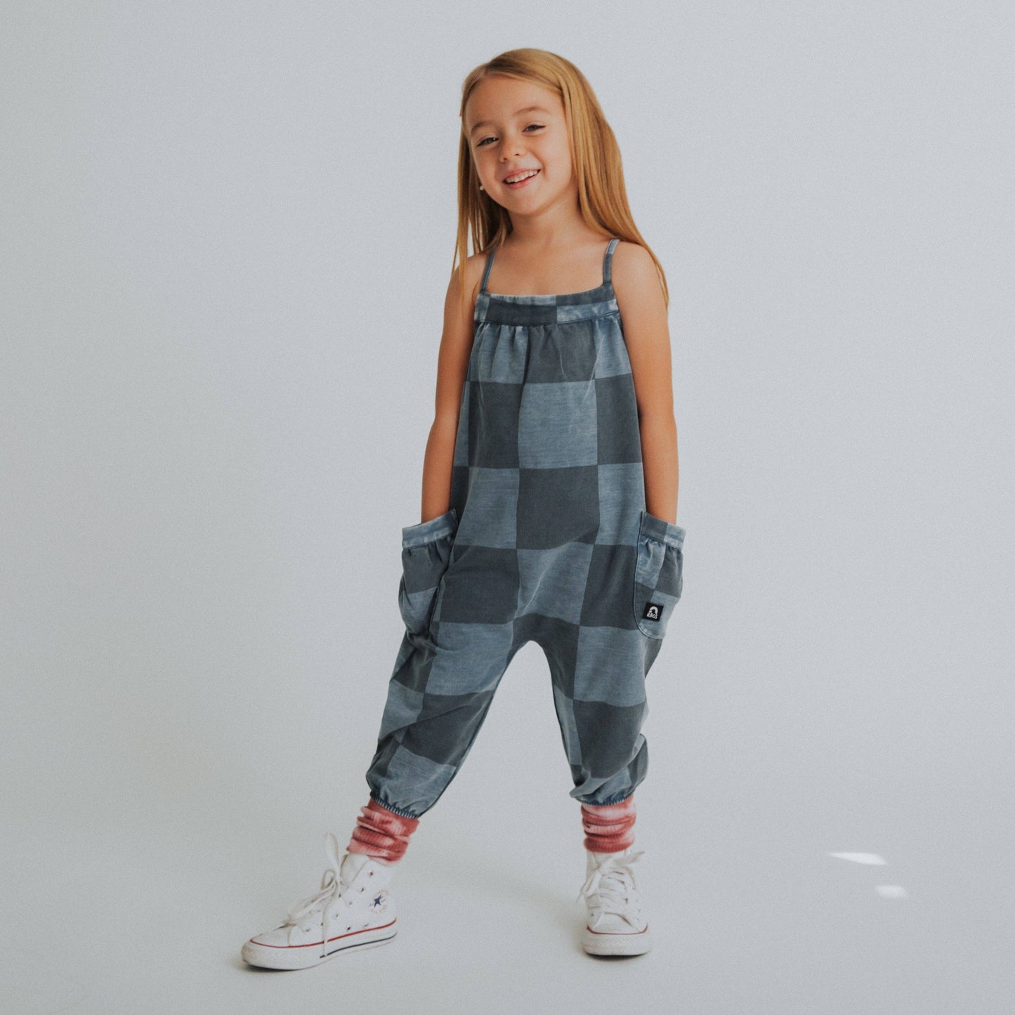 Strappy Jumper - Blue Denim Check