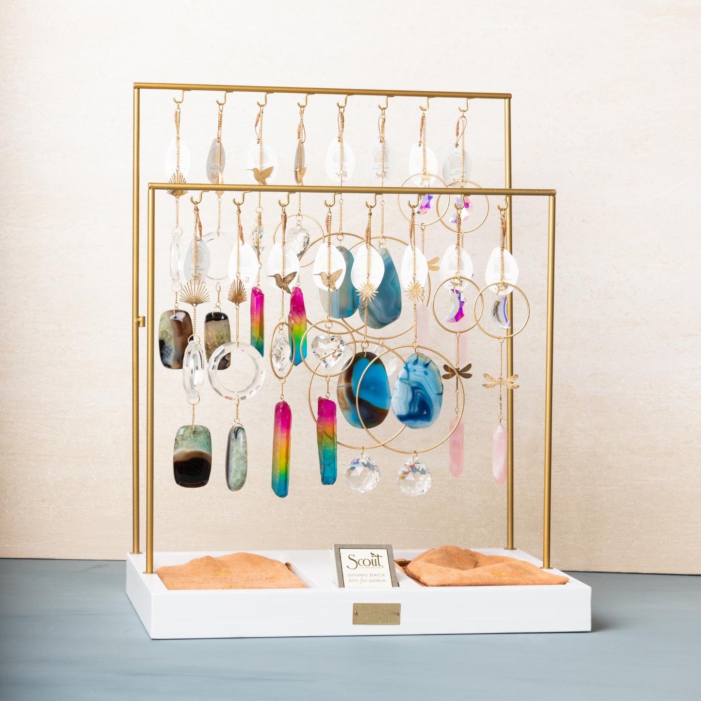 Stone Suncatcher - Dragonfly/Rose Quartz