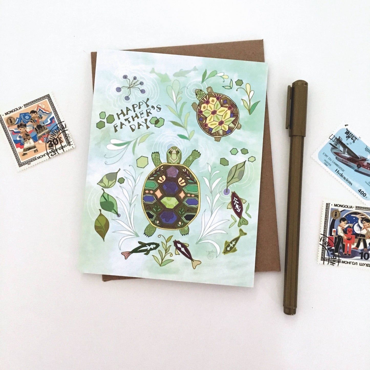 Father's Day Turtle Pond Card