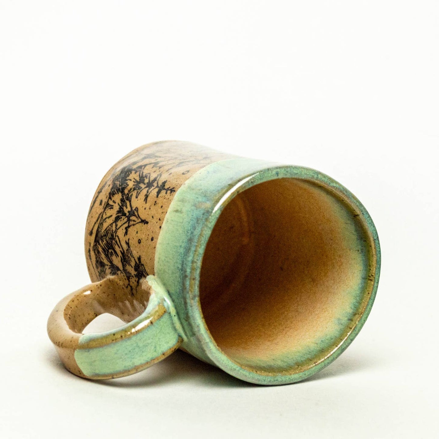 LIMITED Winter Tree Handmade Ceramic Green 12oz Mug