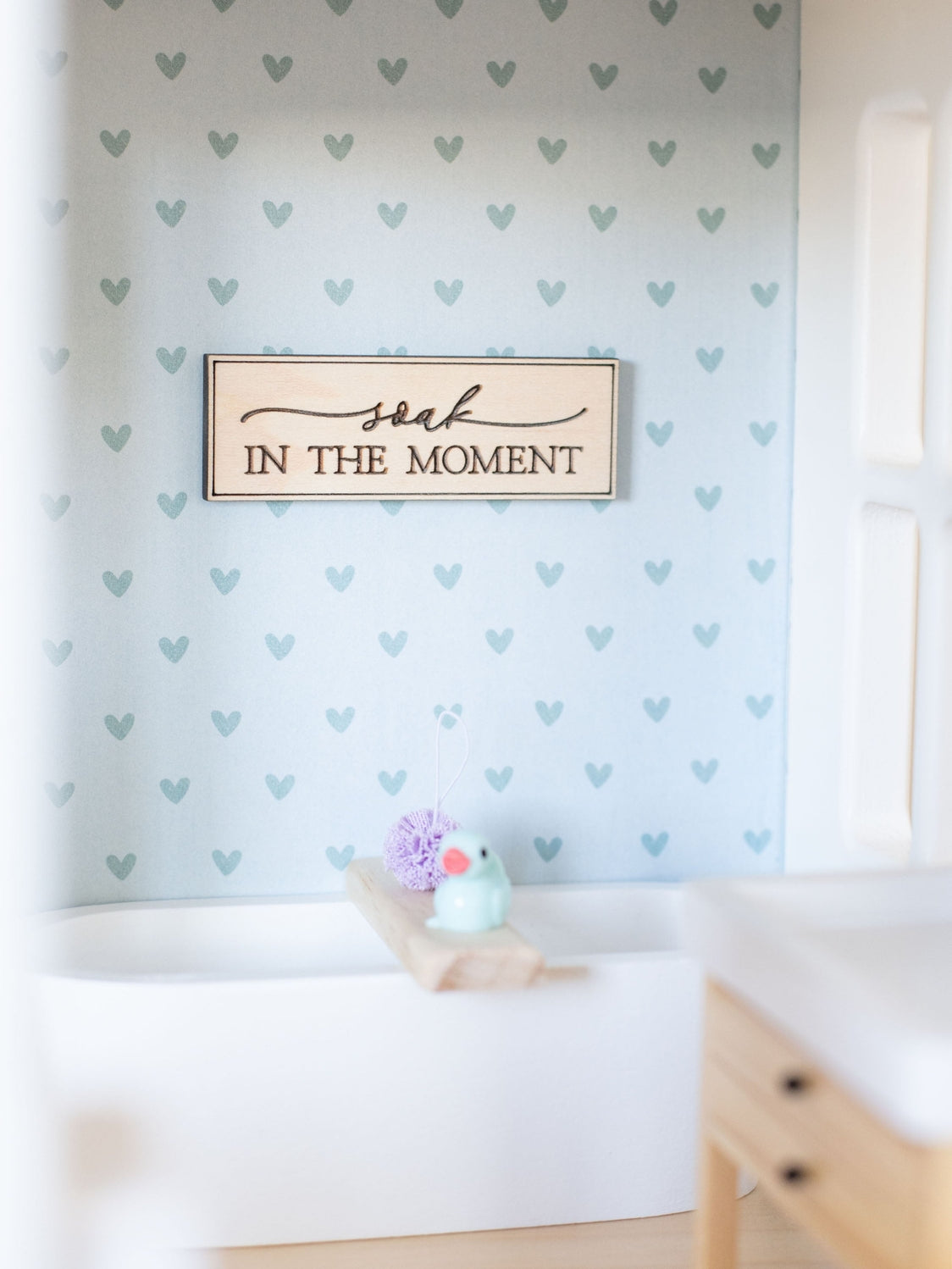 Dollhouse Bathroom Wood Wall Signs