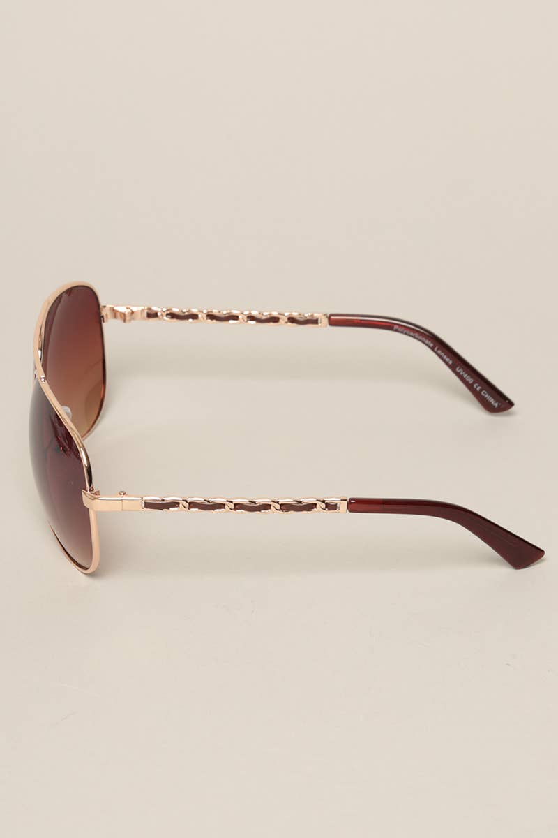 Chain Detail Aviator Sunglasses