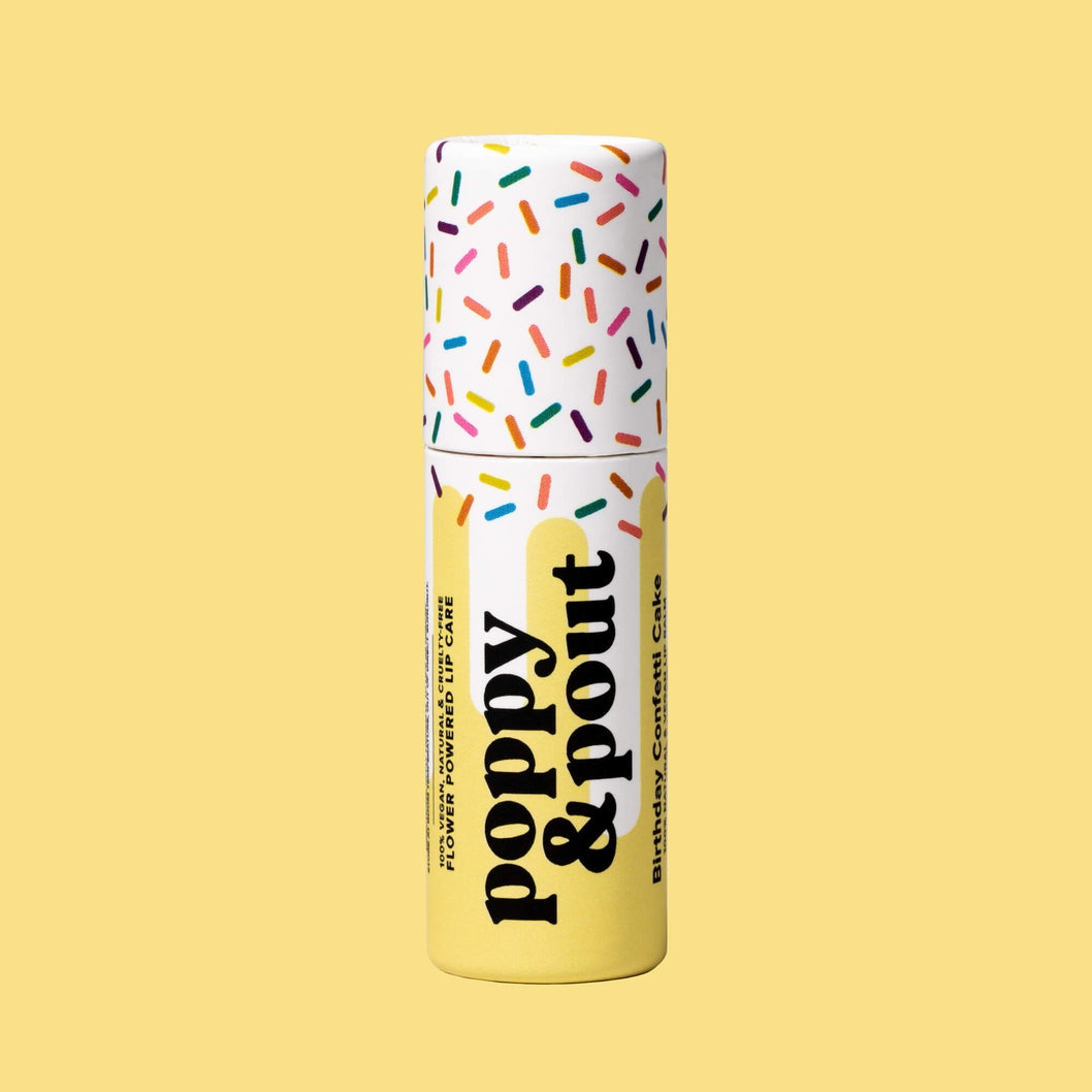 Poppy & Pout Birthday Confetti Cake Vegan Lip Balm