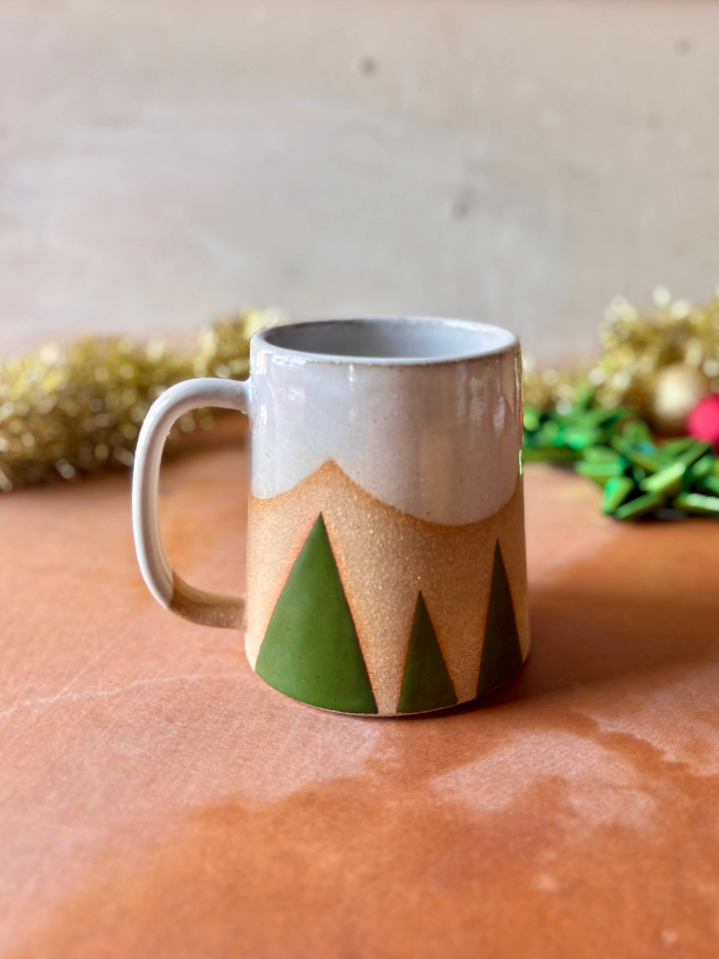 Evergreen Peaks - Handmade Ceramic Holiday Mug