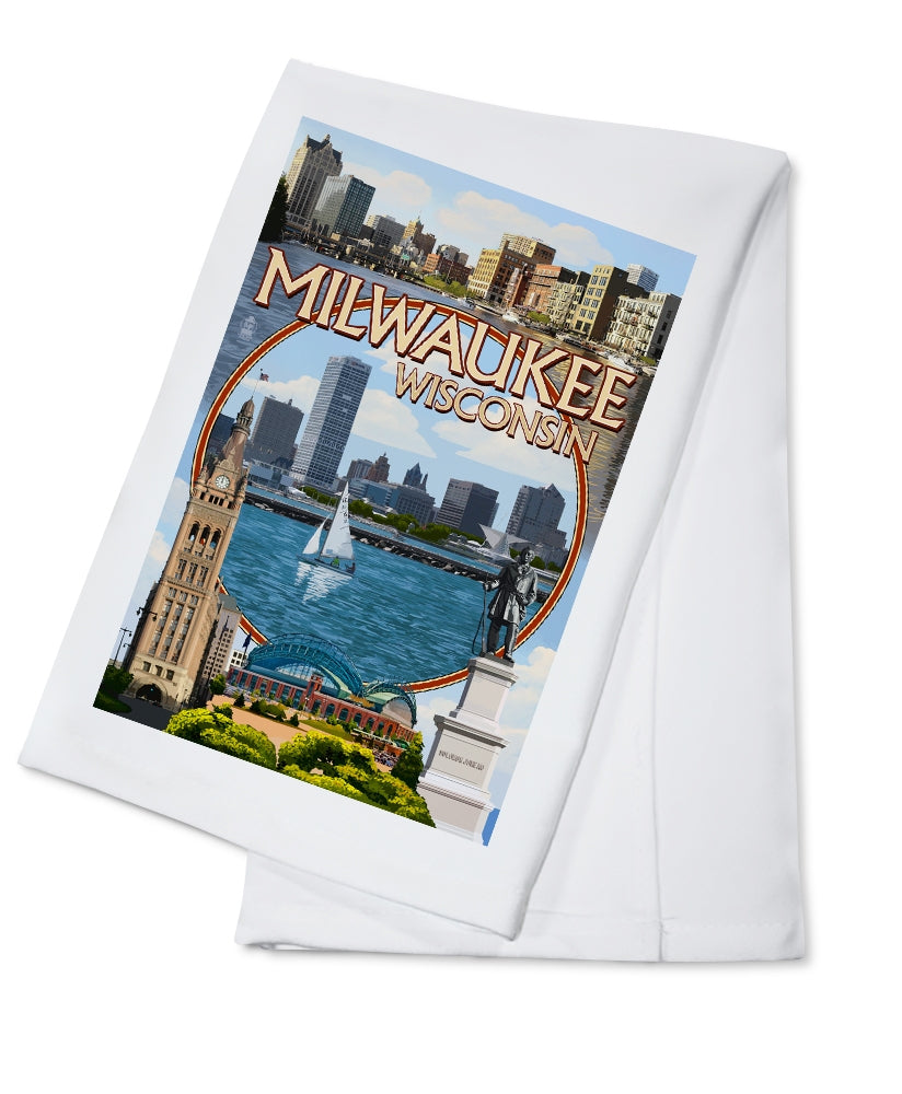 Milwaukee Montage Scenes Tea Towel