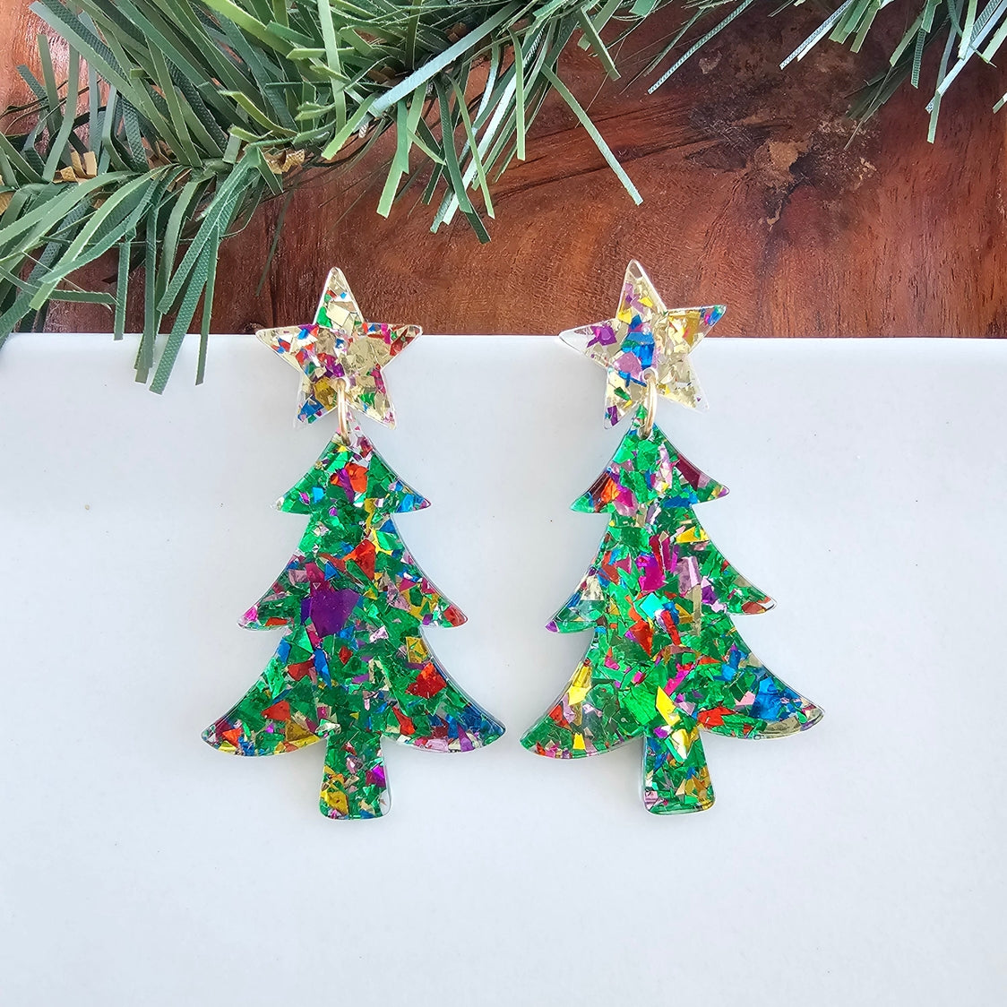 Christmas Tree Earrings Dangle