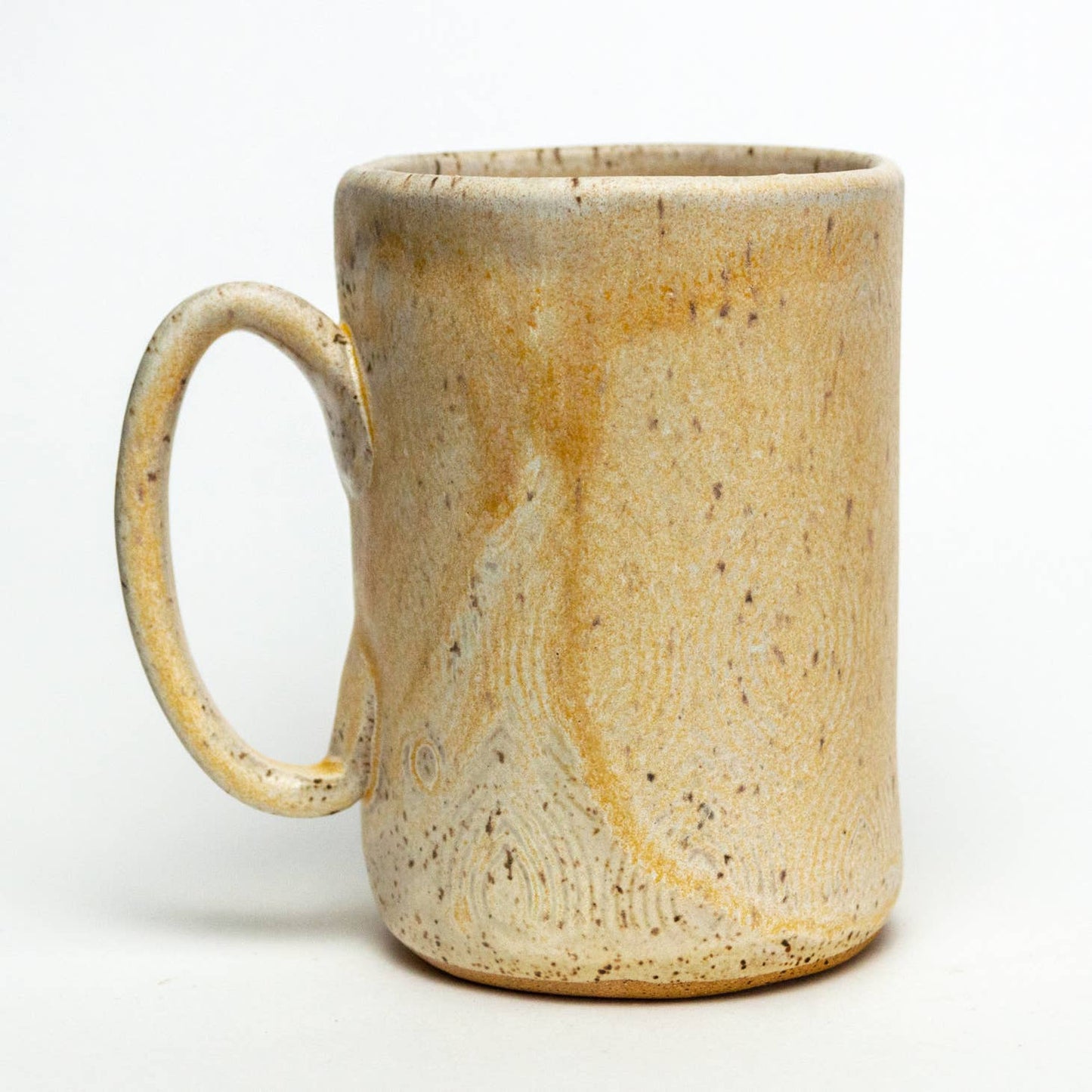 Orange Cone Flower Design Handmade Ceramic Mug 14 oz