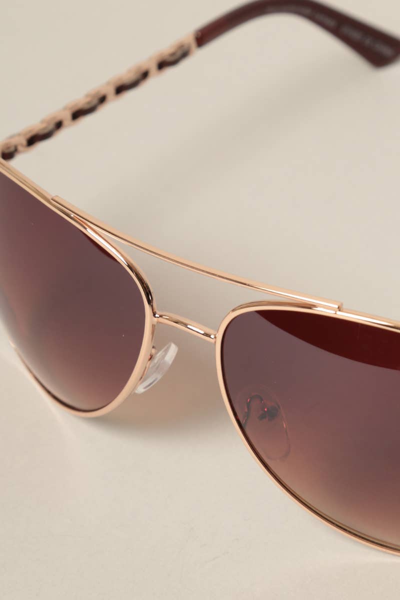 Chain Detail Aviator Sunglasses