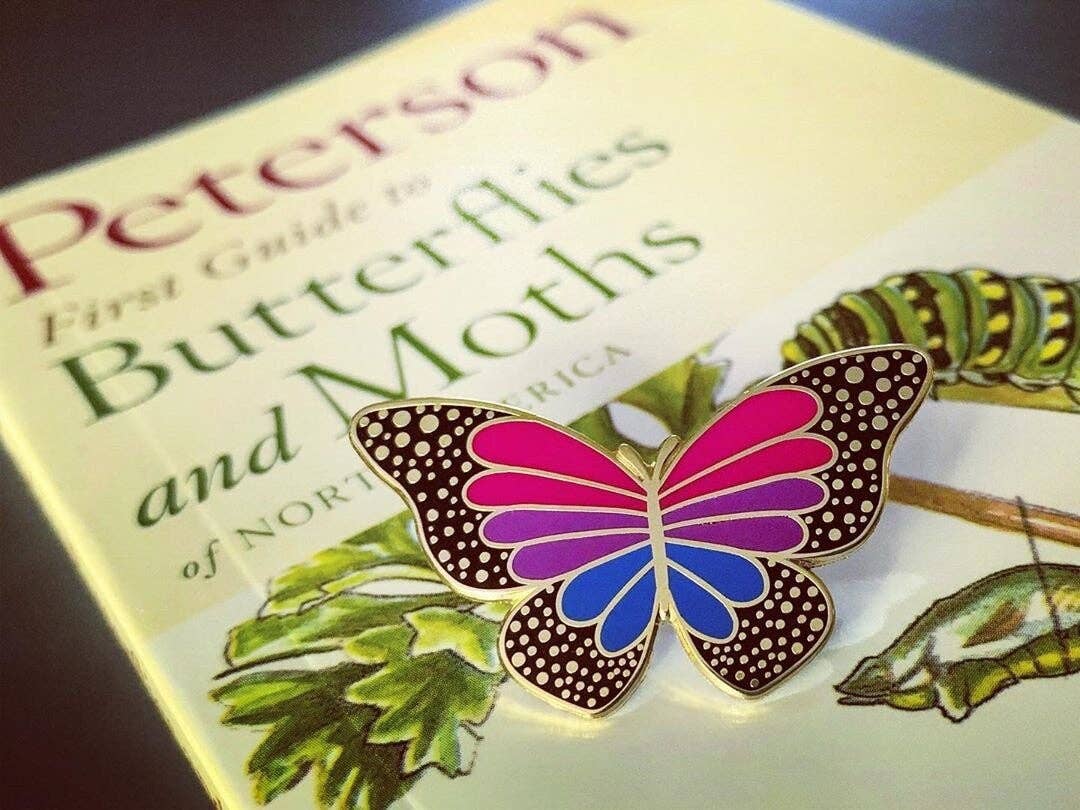 Bisexual Pride Butterfly Enamel Pin