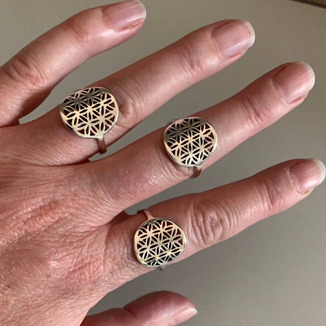 Sterling Silver Flower of Life Rings