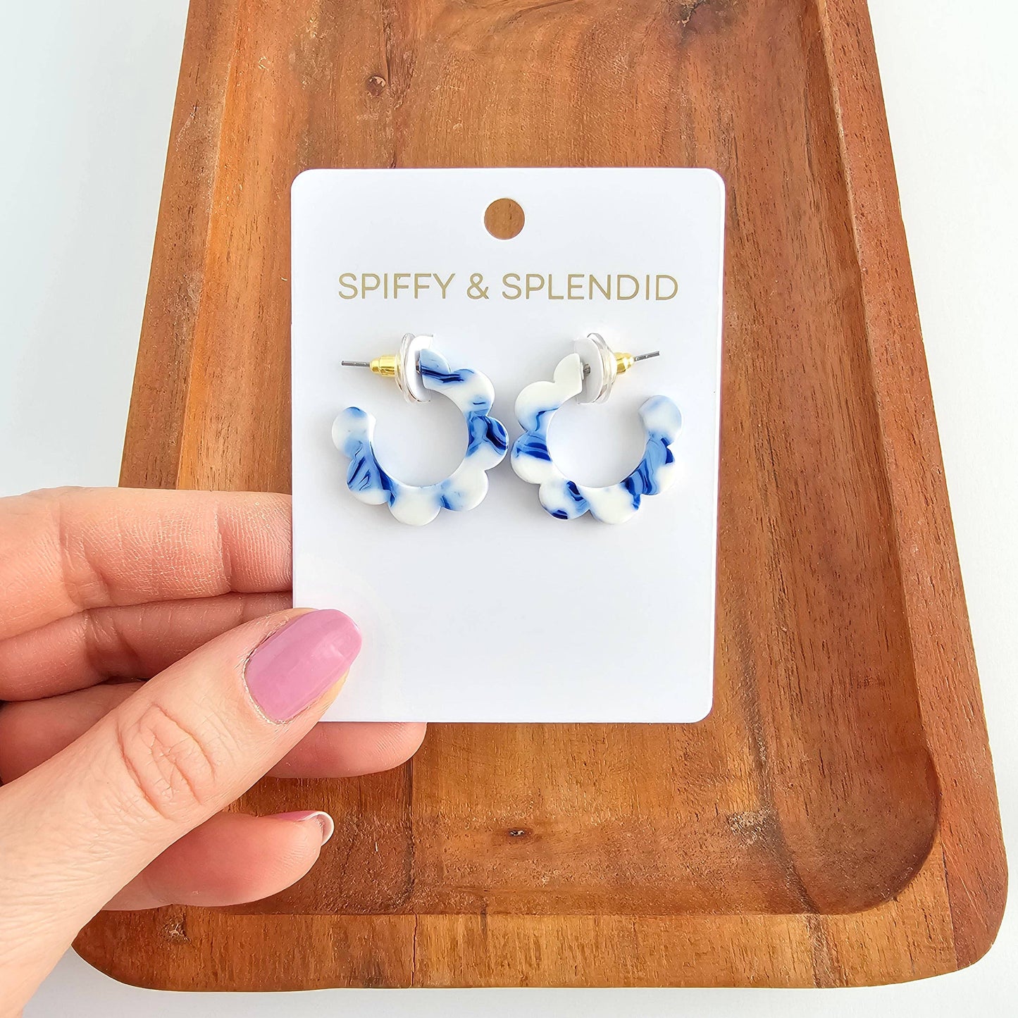 Flora Mini Hoops - Greek Goddess Blue