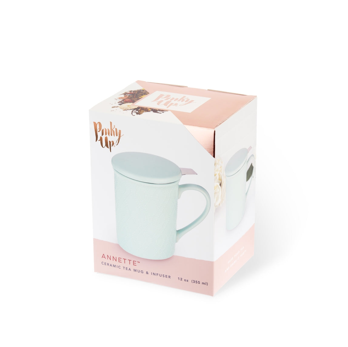 Annette Souk Mint Ceramic Tea Mug & Infuser by Pinky Up