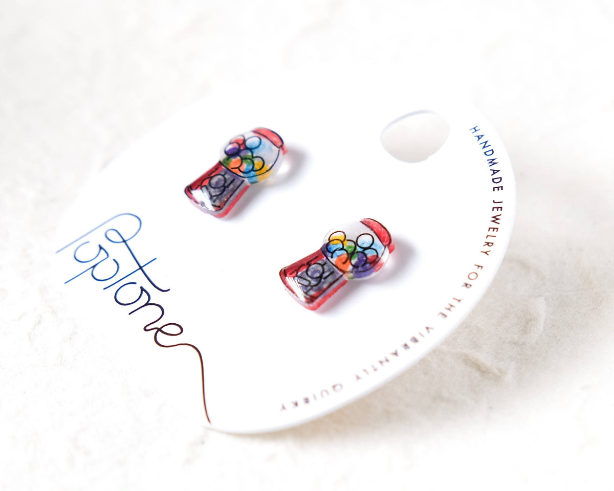 Retro Gumball Machine Stud Earrings