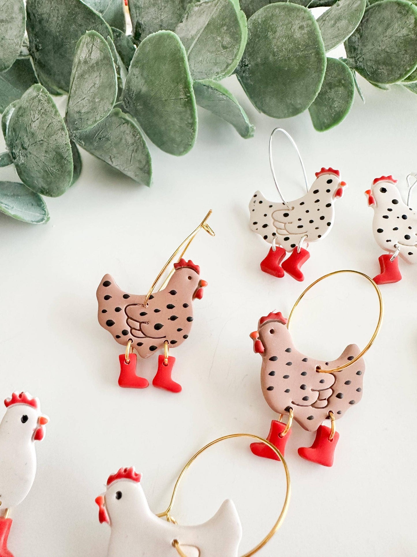 Chicken in Rain Boots Earrings