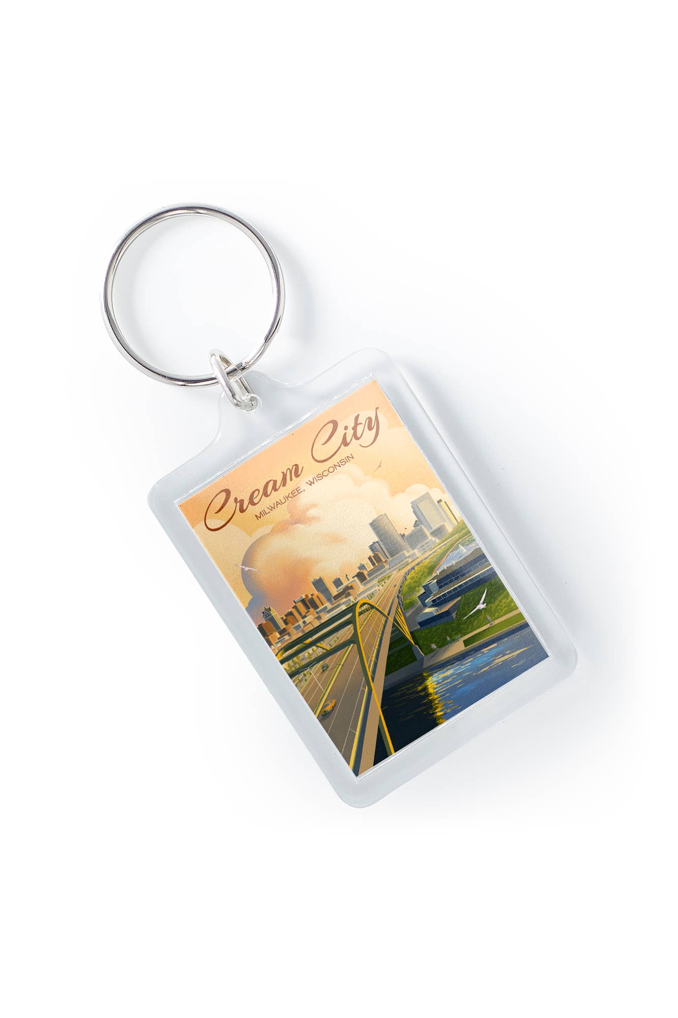 Keychain Milwaukee, Wisconsin Cream City Lithograph