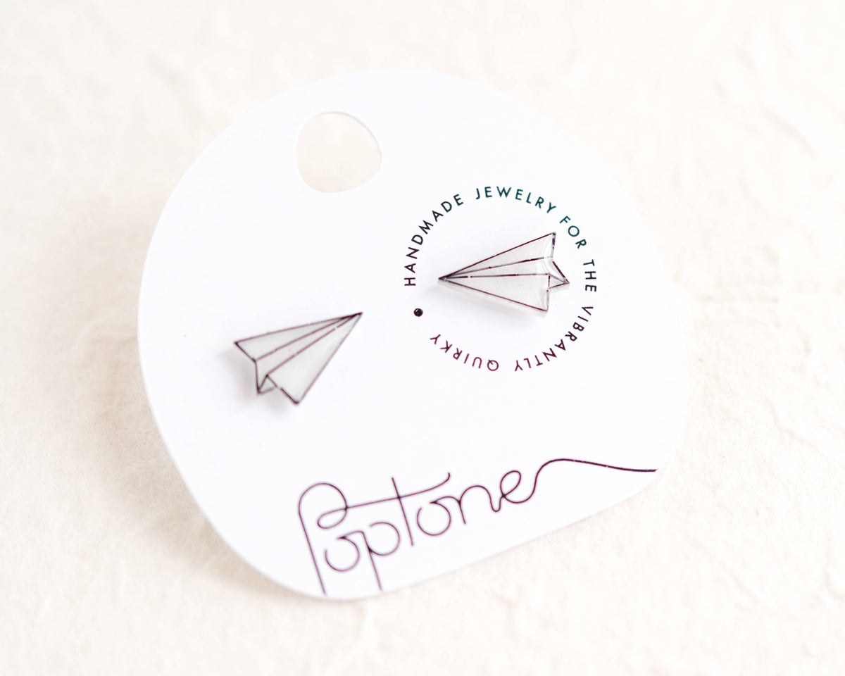 Paper Airplane Stud Earrings