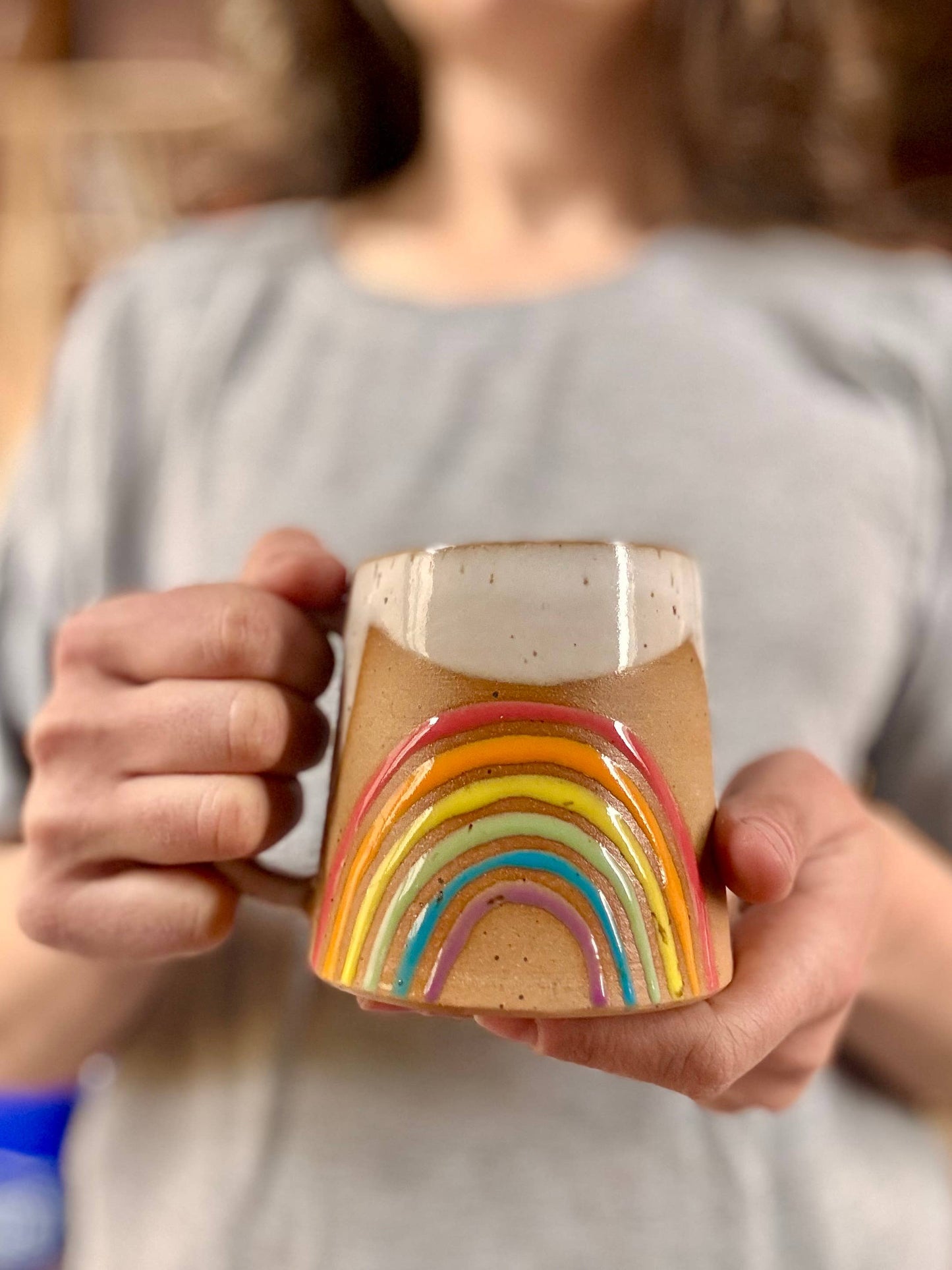 Rainbow Mug Handmade Ceramic