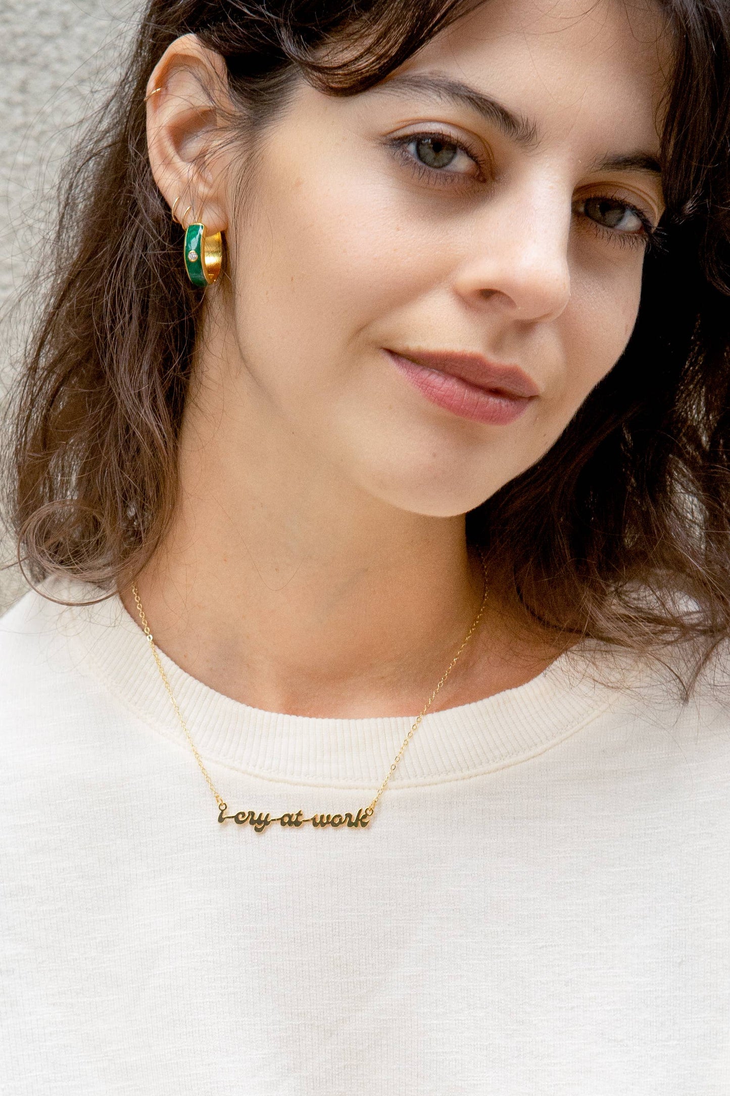 I Cry At Work 24k Gold Plated Necklace