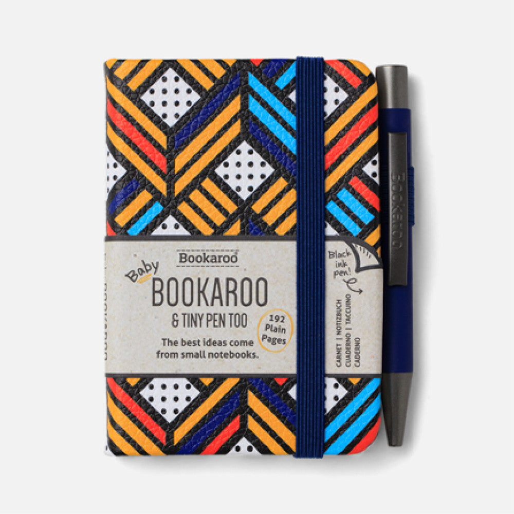 Baby Bookaroo Notebook (A7) Navy and Yellow Geo