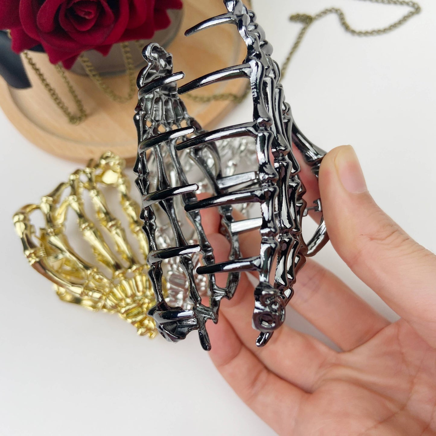 Metal Skull Hair Clip Halloween