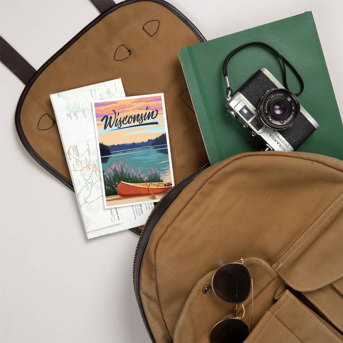 Premium Postcard Wisconsin, Canoe and Lake Scene