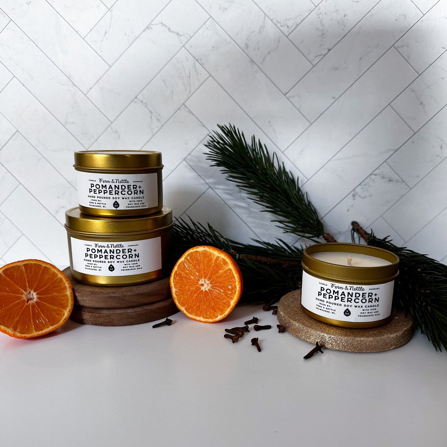 Fern & Nettle Pomander + Peppercorn Candle