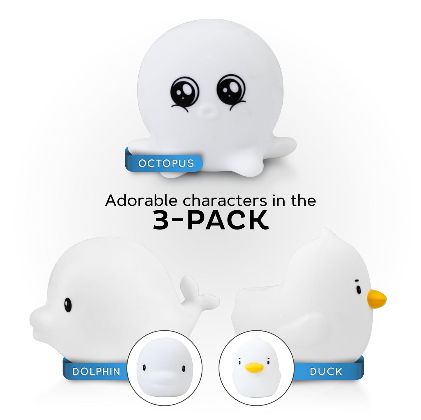 LumiePets Mini Waterproof Light Up Bath Toys