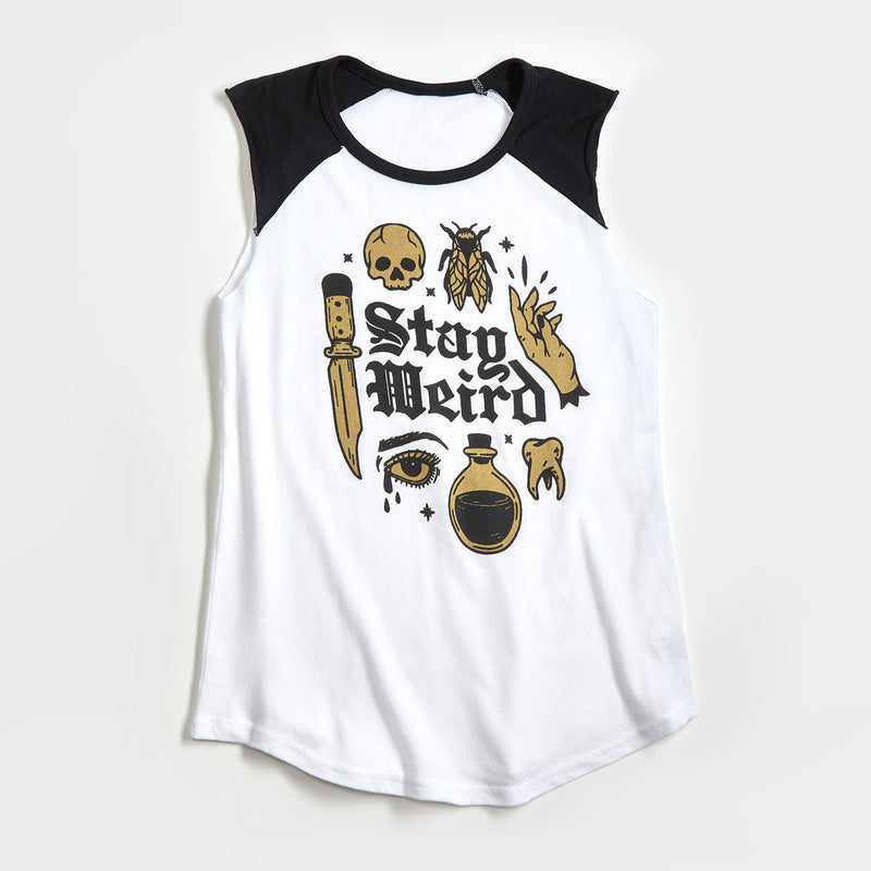 Stay Weird Ladies Raglan Tank