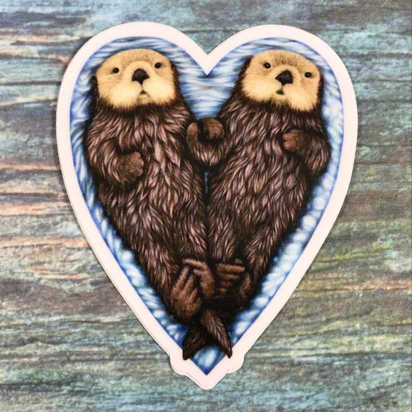 Otter Heart Sticker