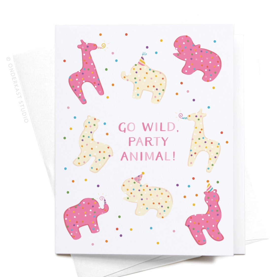 Go Wild Party Animal Frosted Cookies Greeting Card