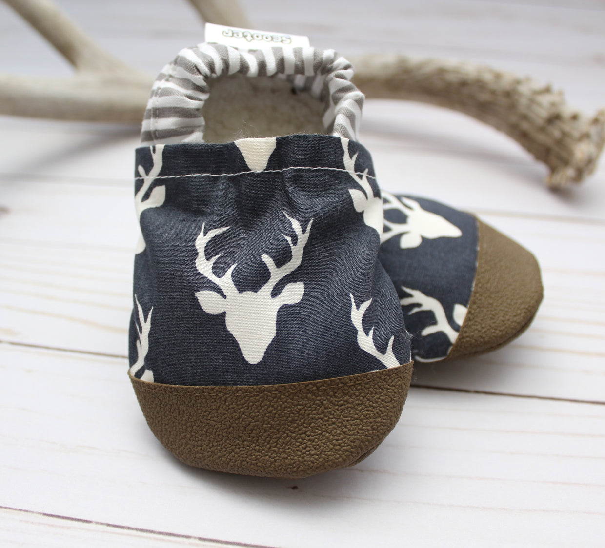 Navy Buck Scooter Booties